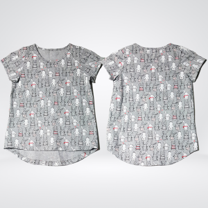 Children Full Cartoon Print Round Neck Top